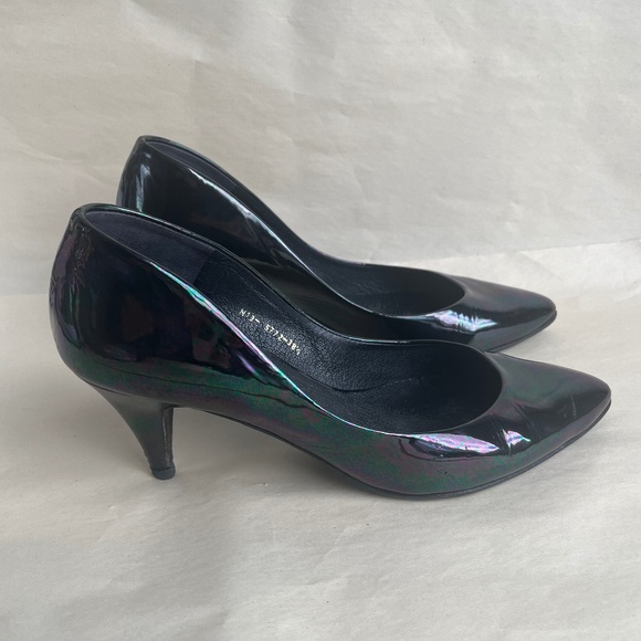 Pedro Garcia Black/Multicolor/Green Pointed Toe Patents Leather Heels Pumps 8.5 - Picture 14 of 14
